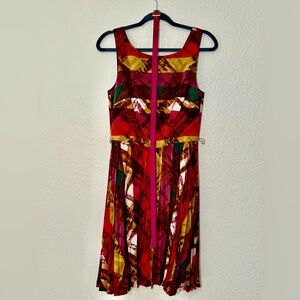 Trina Turk Accordion pleat dress Size 6 100% Silk